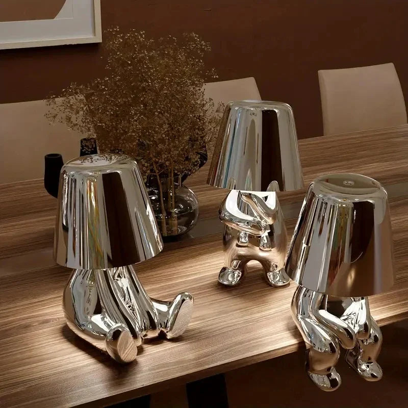 Modern LED table lamp in sculpture design – Decorative statue lamp for living room | Stornfield