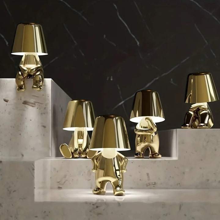 Modern LED table lamp in sculpture design – Decorative statue lamp for living room | Stornfield