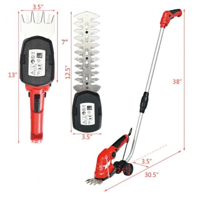 7.2V Cordless Grass Shear with Extension Handle | Stornfield