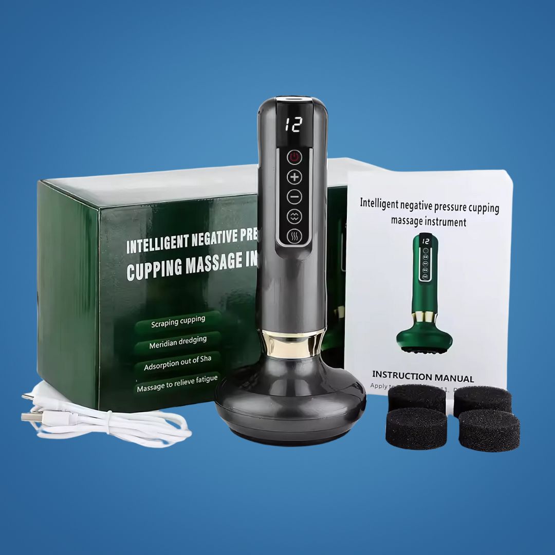 TheraPulse | Electric Cupping Massager – Vacuum Gua Sha, Heat Therapy and Adjustable Suction for Pain Relief and Lymphatic Drainage Stornfield