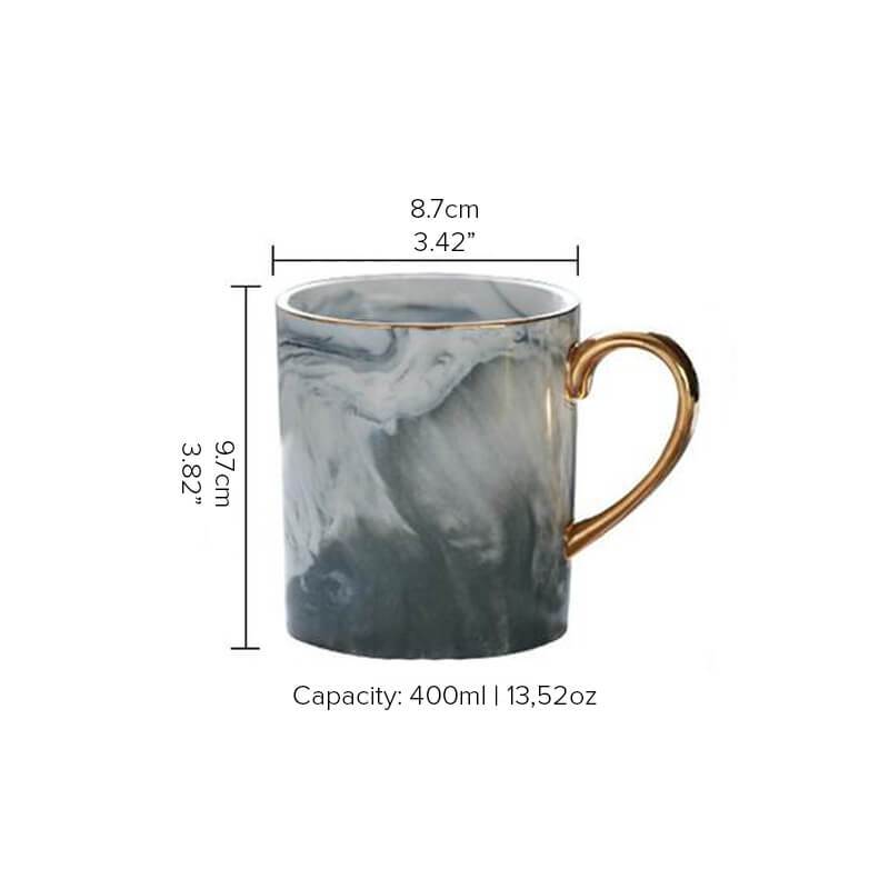 Gold-Rimmed Marble Coffee Mug | Stornfield