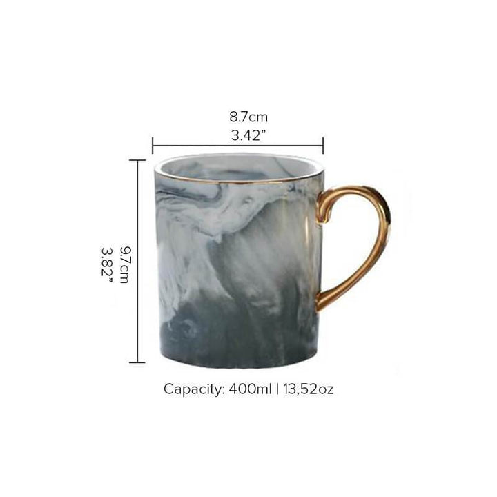 Gold-Rimmed Marble Coffee Mug | Stornfield
