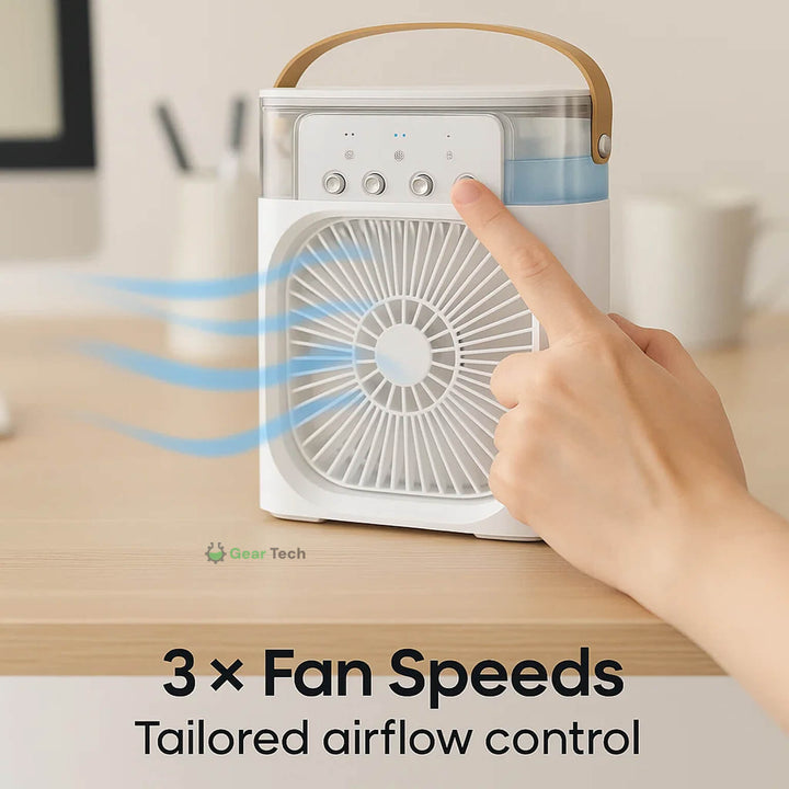 3-in-1 Air Cooler Humidifier | Portable, Adjustable Fan Speeds & Ideal for Bedrooms, Offices & Small Spaces | Stornfield