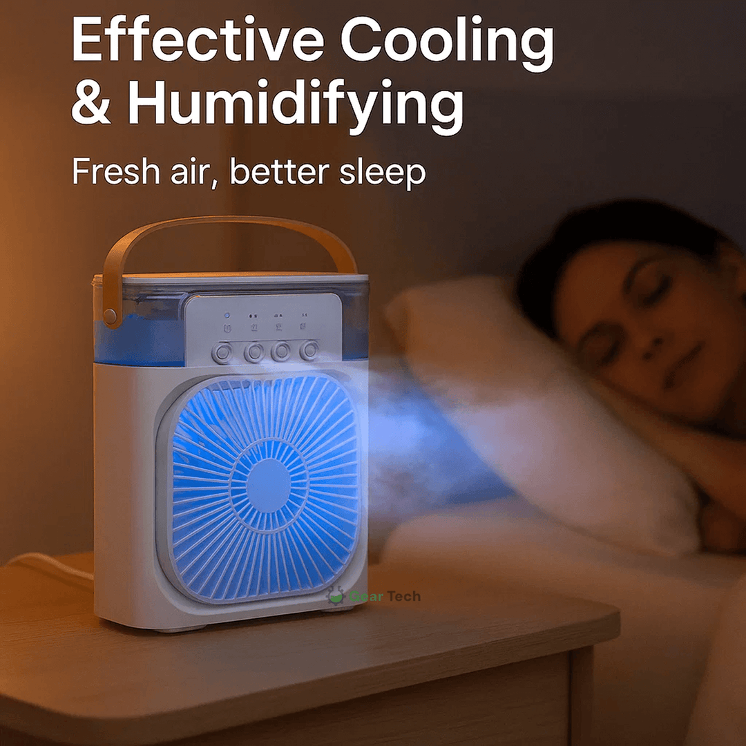 3-in-1 Air Cooler Humidifier | Portable, Adjustable Fan Speeds & Ideal for Bedrooms, Offices & Small Spaces | Stornfield
