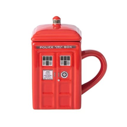 Sci-Fi Police Box Mug with Spoon – ideal gift for coffee and tea lovers | Stornfield
