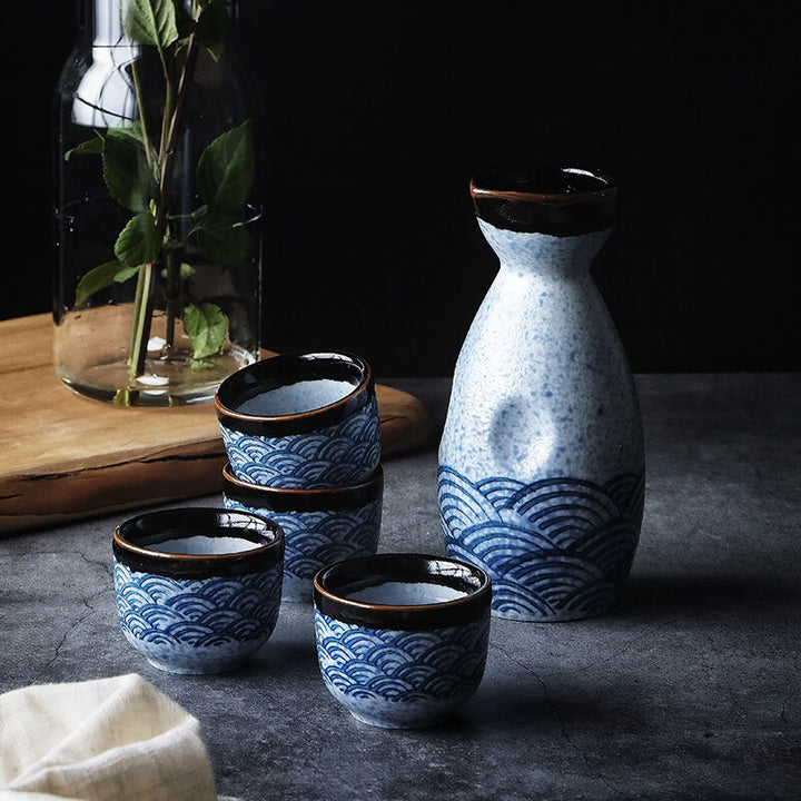 Stornfield | Japanese-style Sake Wine, Chinese Hot Wine Set, Ceramic Sake Set for Ladies