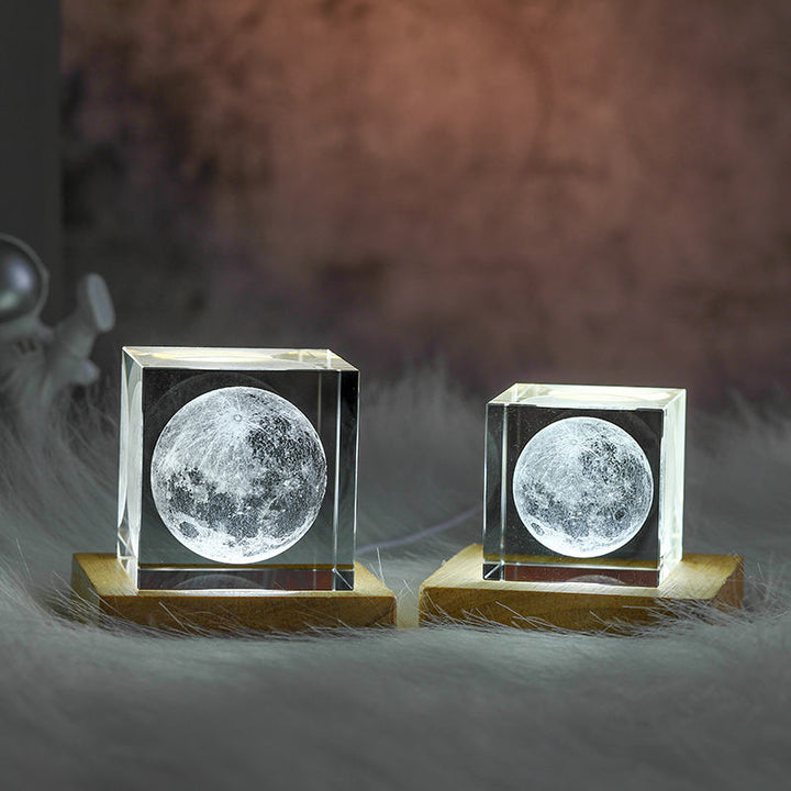 3D Crystal Cube Moon Nightlight | Stornfield