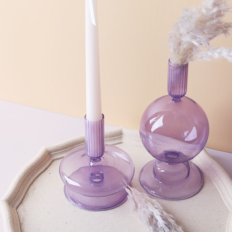 Stornfield | Lilac Glass Candlestick