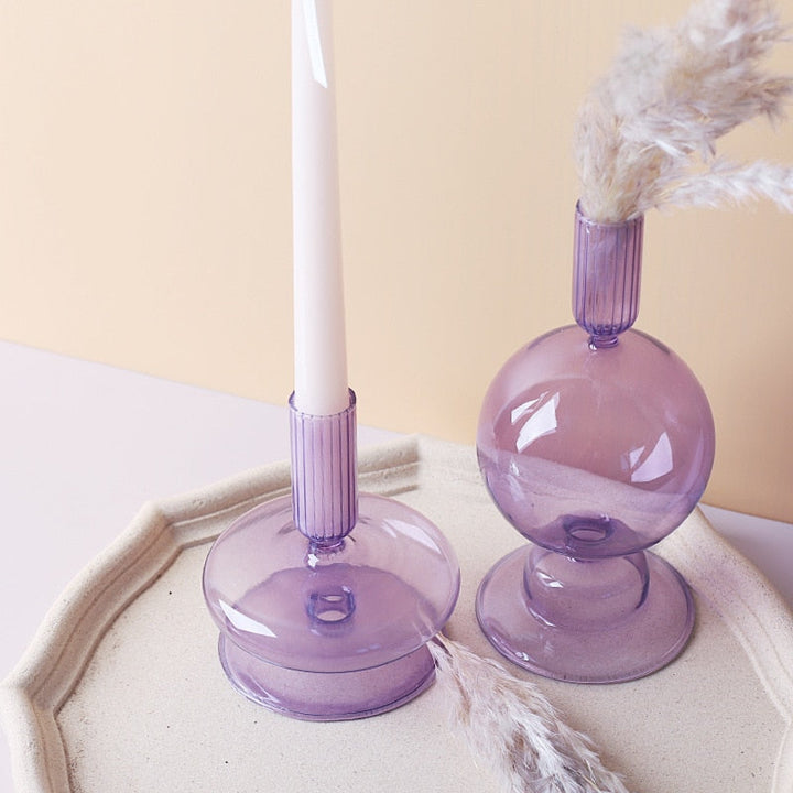 Stornfield | Lilac Glass Candlestick