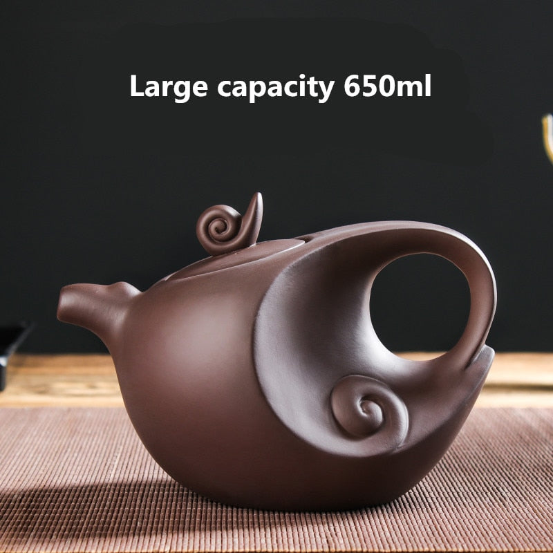 Stornfield | Large Capacity Handmade Purple Clay Teapot Chinese Yixing Zisha Clay Zhu Ball Filter Bubble Teapot Moon Pot