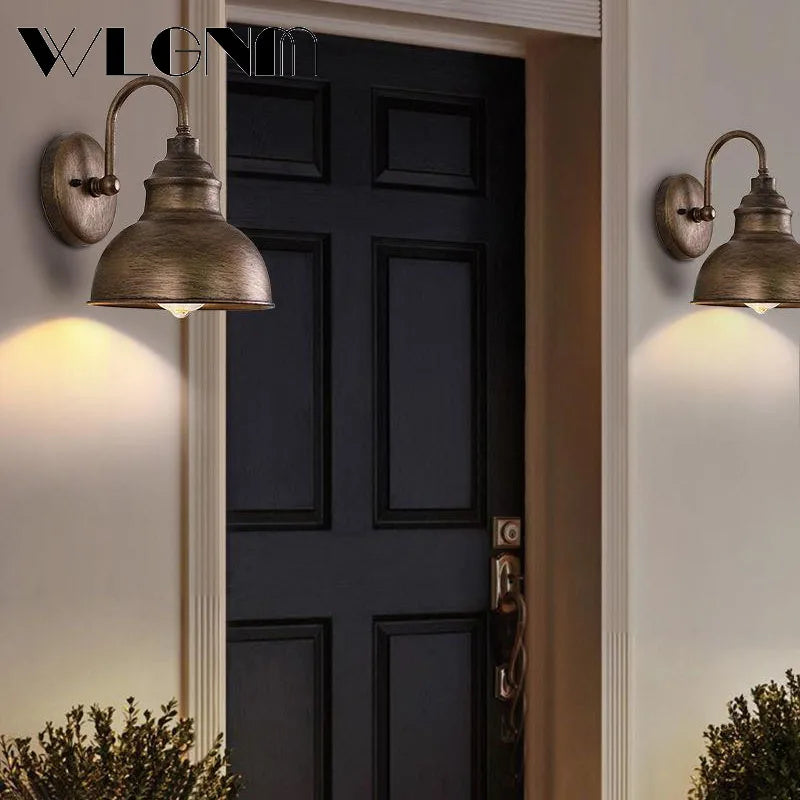 Stornfield | Retro Waterproof Outdoor Porch Garden Wall Sconce: Vintage Iron Wall Lamp for Hallway, Staircase, Courtyard, Balcony, Villa