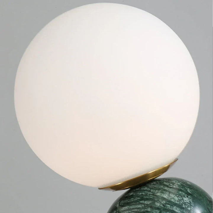 Modern Marble Table Lamp with Round Glass, Elegant Living Room Lighting | Stornfield