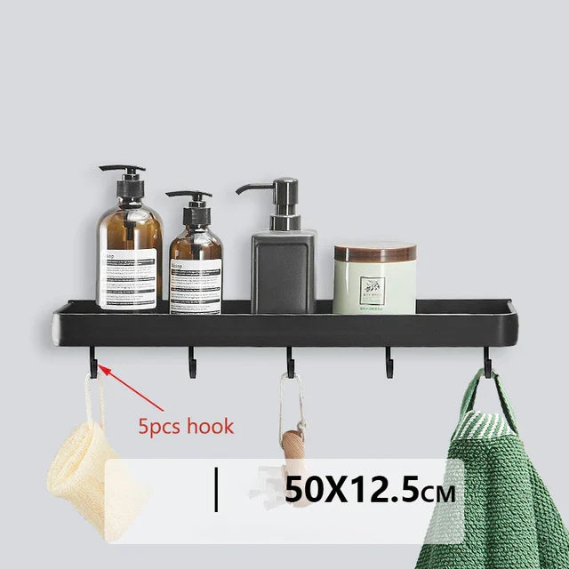 ALUMAX – Black Aluminum Corner Shelf without Drilling Stornfield