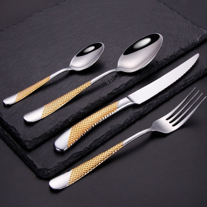 Ferran Textured Stainless Steel Cutlery Set | Stornfield