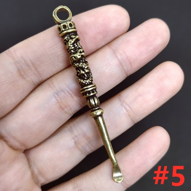 Retro Radiance Brass Mini Tool Vintage Keychain | Stornfield