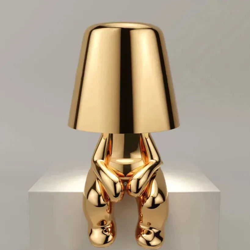 Stornfield | LED Golden Man Table Lamp – Playful Bedside Lamp for Bedroom and Decor
