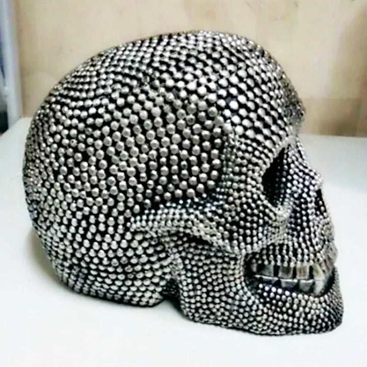 Stornfield | BUF Large Statuary Skull Silver/Gold Resin Crafts Decorative Ornaments Halloween Decoration Home Decor Figures