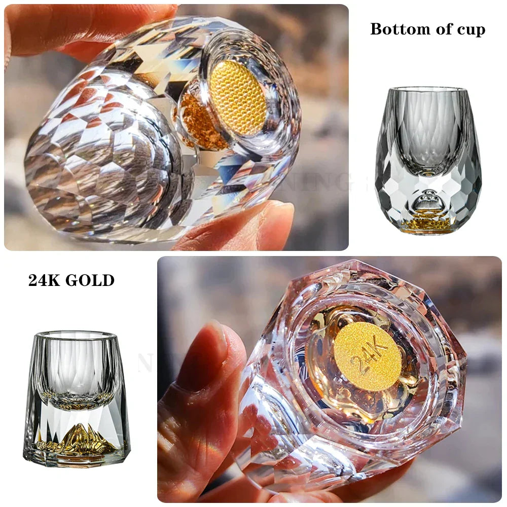 Stornfield | Crystal Whisky Glass Liqueur Glasses Sphere Sake and Shochu Cups Double Walls Thick Bottom Small Capacity Teacups