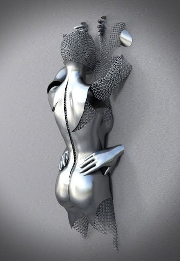 Stornfield | Metal Figure Statues Abstract Canvas Painting Styles Wall Art Couples Love Sculpture Poster Print Home Decor Living Room Gifts