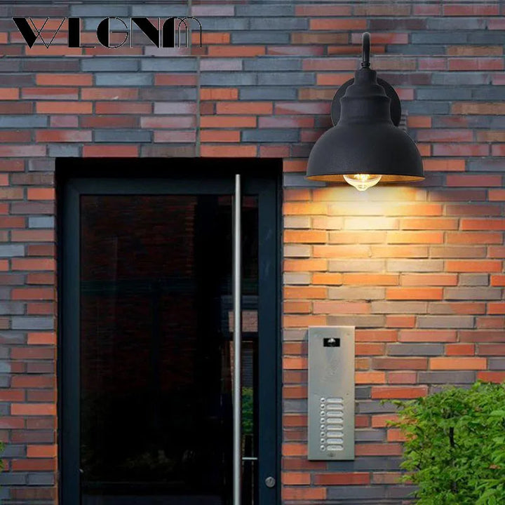 Stornfield | Retro Waterproof Outdoor Porch Garden Wall Sconce: Vintage Iron Wall Lamp for Hallway, Staircase, Courtyard, Balcony, Villa