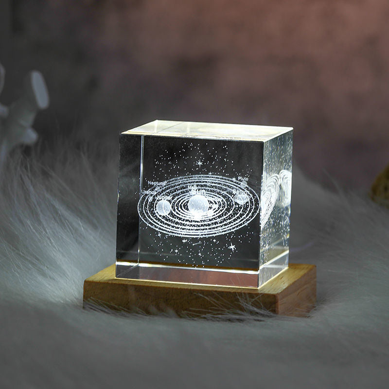 3D Crystal Cube Moon Nightlight | Stornfield
