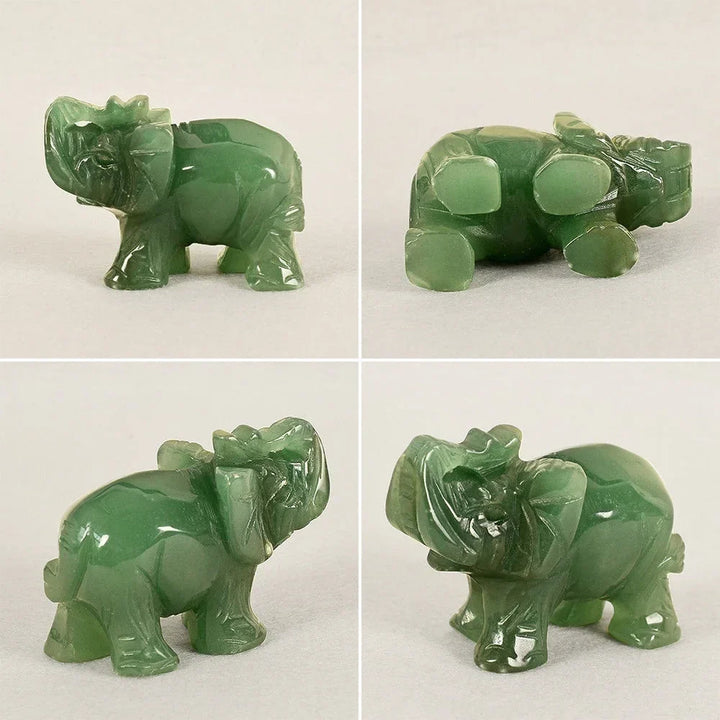 Stornfield | Green aventurine jade stone elephant statue