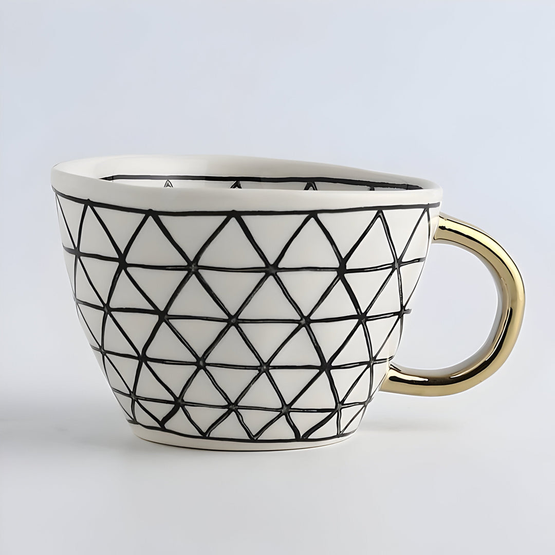 Ceramic mug with geometric design – Stylish and modern | Ideal for coffee or tea | Stornfield