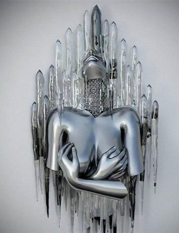 Stornfield | Metal Figure Statues Abstract Canvas Painting Styles Wall Art Couples Love Sculpture Poster Print Home Decor Living Room Gifts
