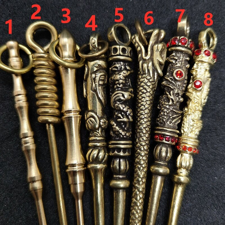 Retro Radiance Brass Mini Tool Vintage Keychain | Stornfield