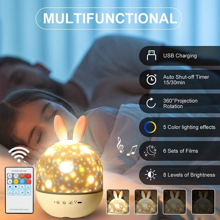 LED Universe Stars Bunny Projector Night Light | Stornfield