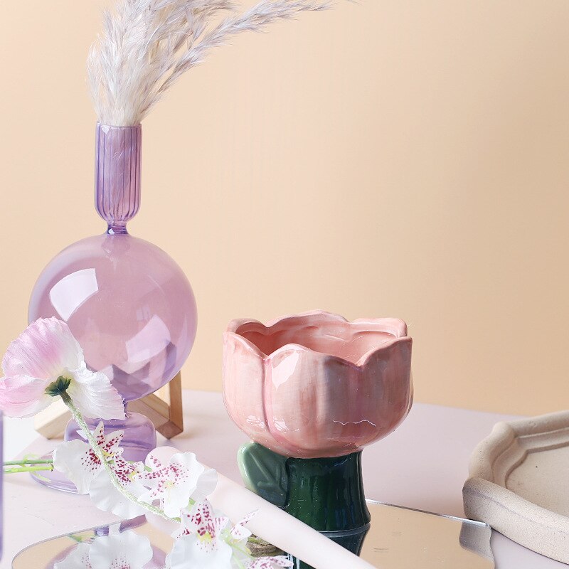 Stornfield | Lilac Glass Candlestick