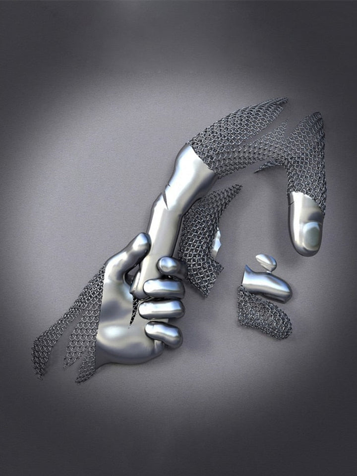 Stornfield | Metal Figure Statues Abstract Canvas Painting Styles Wall Art Couples Love Sculpture Poster Print Home Decor Living Room Gifts