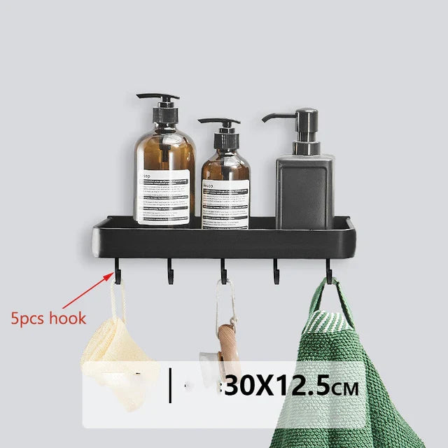 ALUMAX – Black Aluminum Corner Shelf without Drilling Stornfield