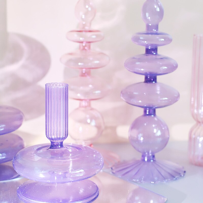 Stornfield | Lilac Glass Candlestick