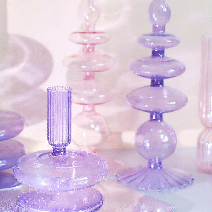 Stornfield | Lilac Glass Candlestick
