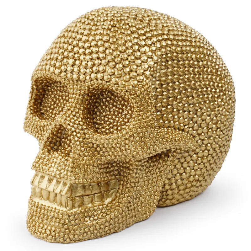 Stornfield | BUF Large Statuary Skull Silver/Gold Resin Crafts Decorative Ornaments Halloween Decoration Home Decor Figures