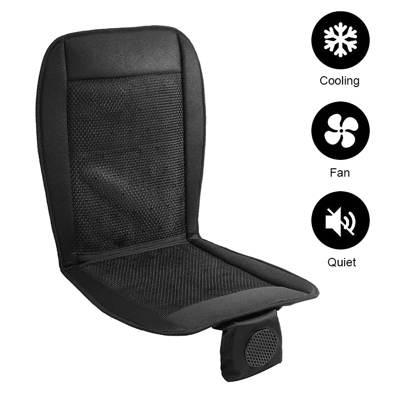 DC 12V 3D Car Seat Cooling Cushion | 8-Fan Ventilated Summer Air Seat for Fast Cooling | Stornfield