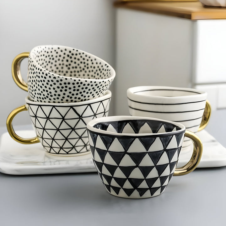 Ceramic mug with geometric design – Stylish and modern | Ideal for coffee or tea | Stornfield