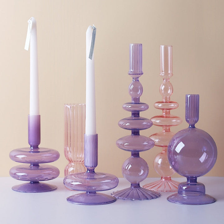 Stornfield | Lilac Glass Candlestick