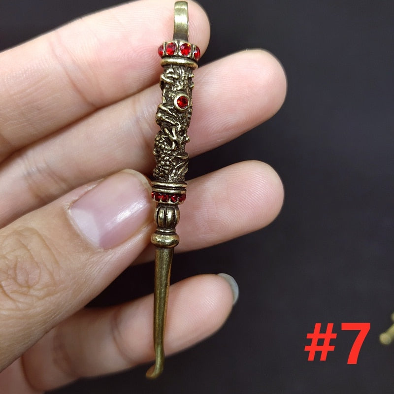 Retro Radiance Brass Mini Tool Vintage Keychain | Stornfield
