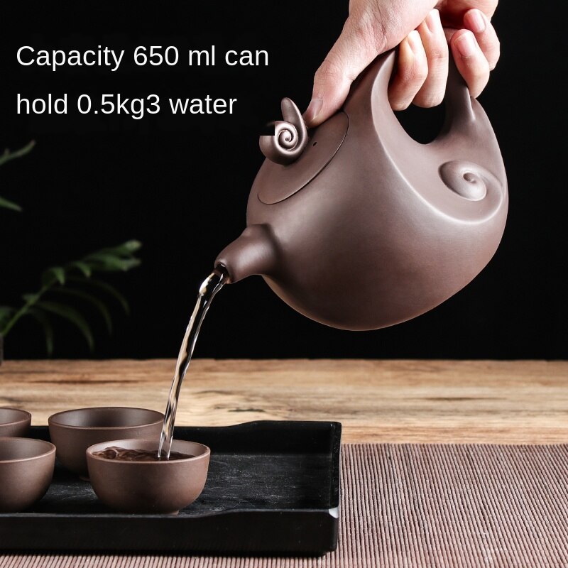 Stornfield | Large Capacity Handmade Purple Clay Teapot Chinese Yixing Zisha Clay Zhu Ball Filter Bubble Teapot Moon Pot