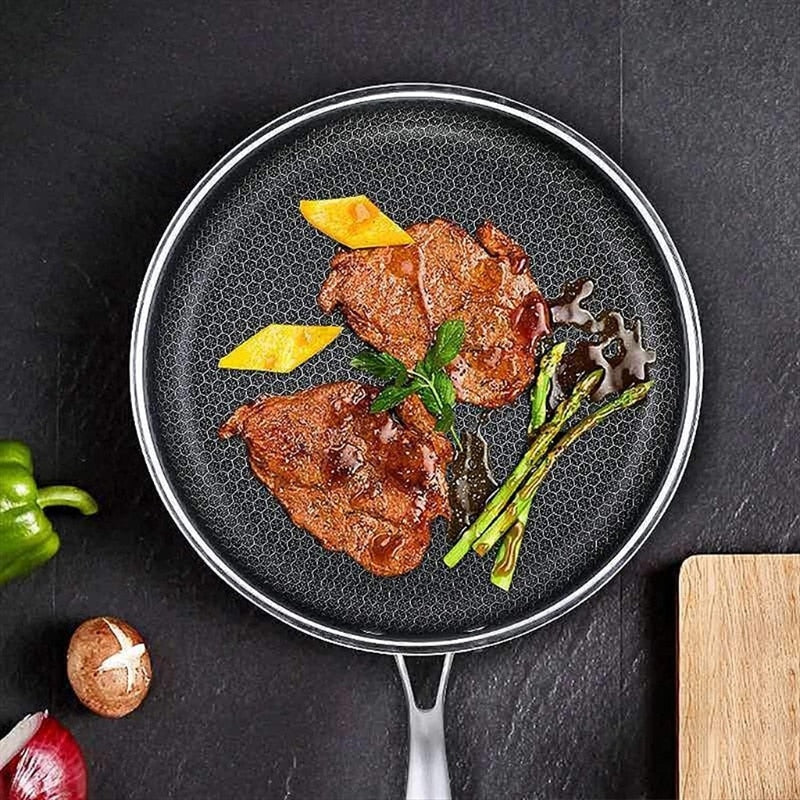 RoestvrijChef | Scratch-resistant Frying Pan with Honeycomb Structure | Stornfield