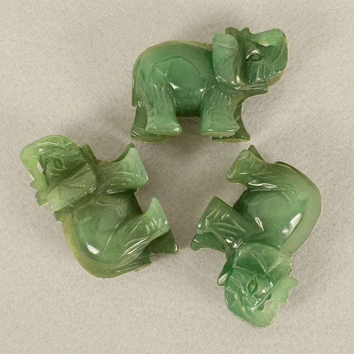 Stornfield | Green aventurine jade stone elephant statue