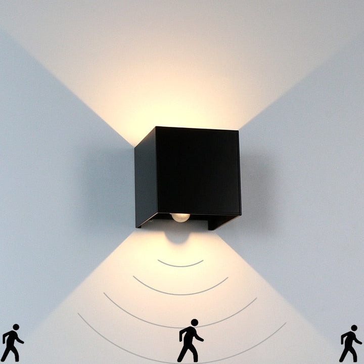 Ari - Outdoor Square Up/Down Wall Sensor Light IP65 | Stornfield