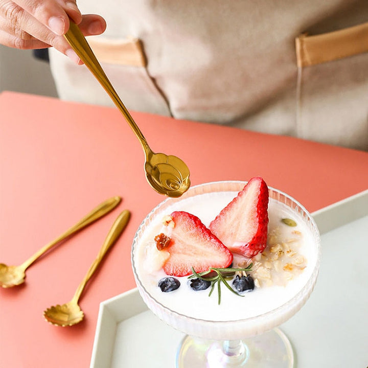 Stornfield | Ensemble de 8 cuillères à café en acier inoxydable avec motif floral