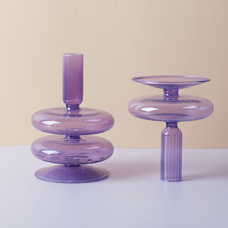 Stornfield | Lilac Glass Candlestick