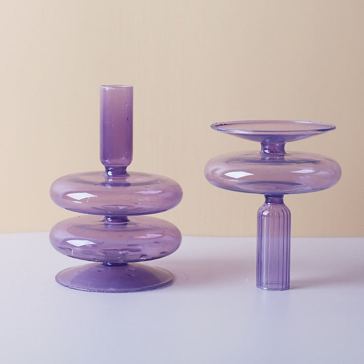 Stornfield | Lilac Glass Candlestick