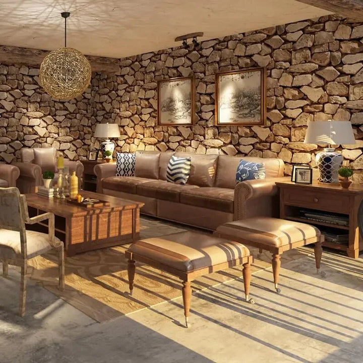 3D Stone Pattern Retro Wallpaper | Stornfield