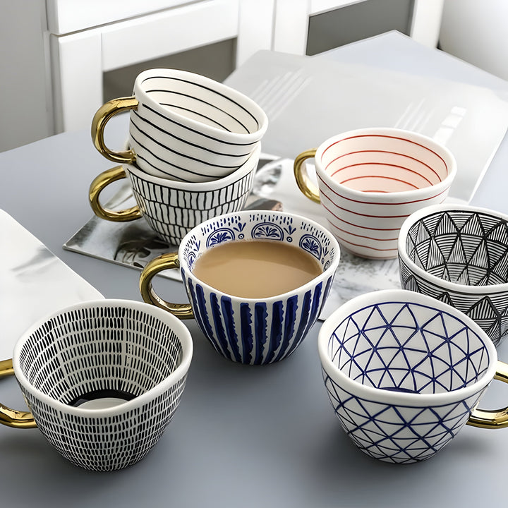 Ceramic mug with geometric design – Stylish and modern | Ideal for coffee or tea | Stornfield
