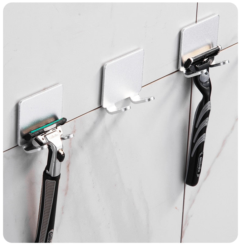 Stornfield | No-Drill Razor Storage Hook (1/2/3 Pieces) - Wall-Mounted Men's Razor Holder for Bathroom